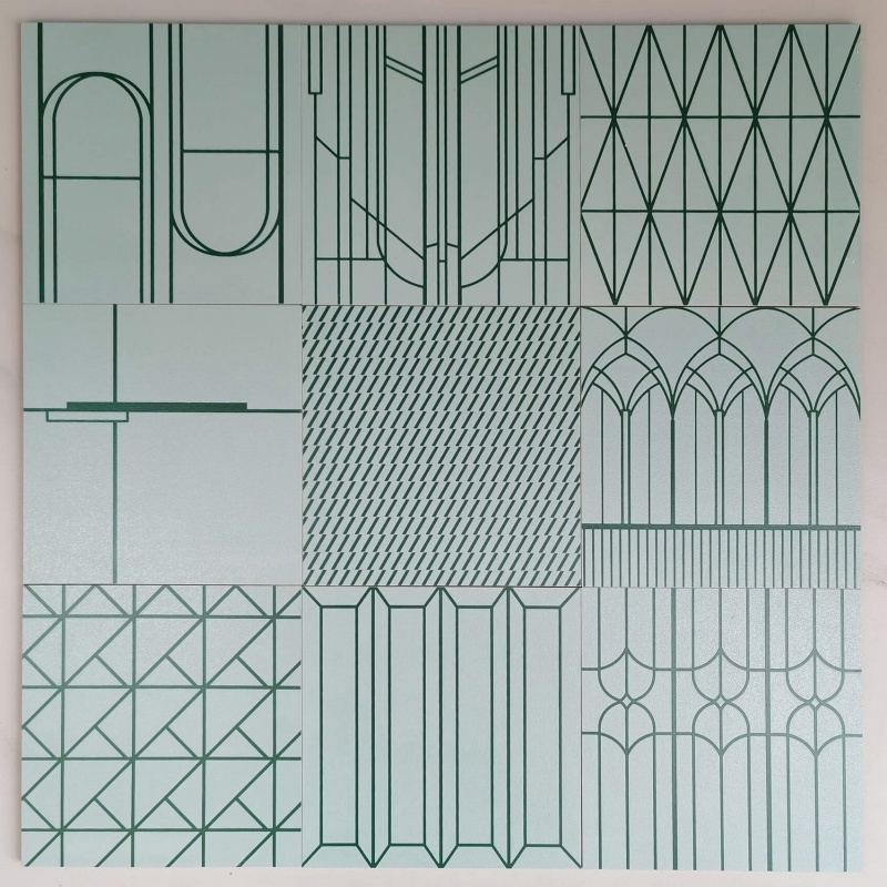 Decorative Patchwork Matt Floor Tile for Indoor Use