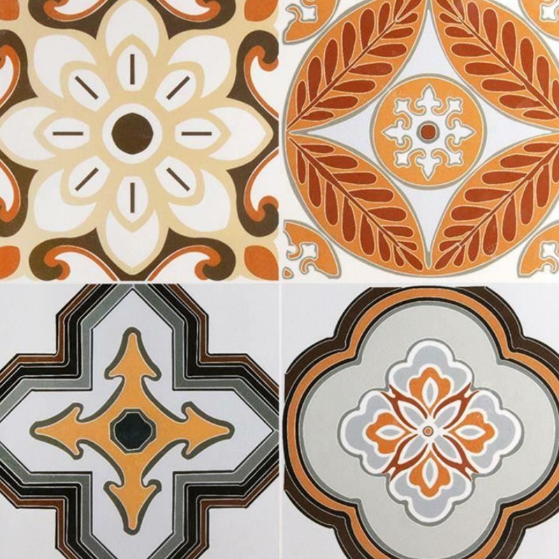 300x300 Flower Pattern Wall Art Tile Hand Painted Floret Brick